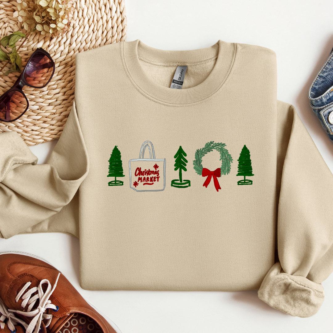 Embroidered Christmas Market Crewnecks