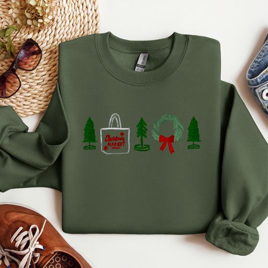 Embroidered Christmas Market Crewnecks