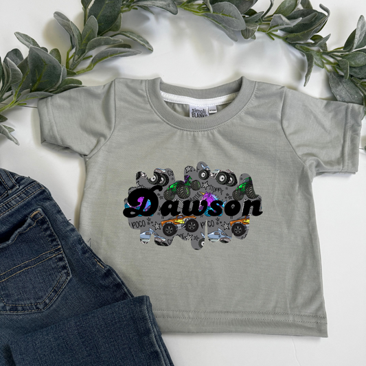 Custom Sublimated Monster Truck Kid Tee