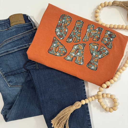 Embroidered Applique Game Day
