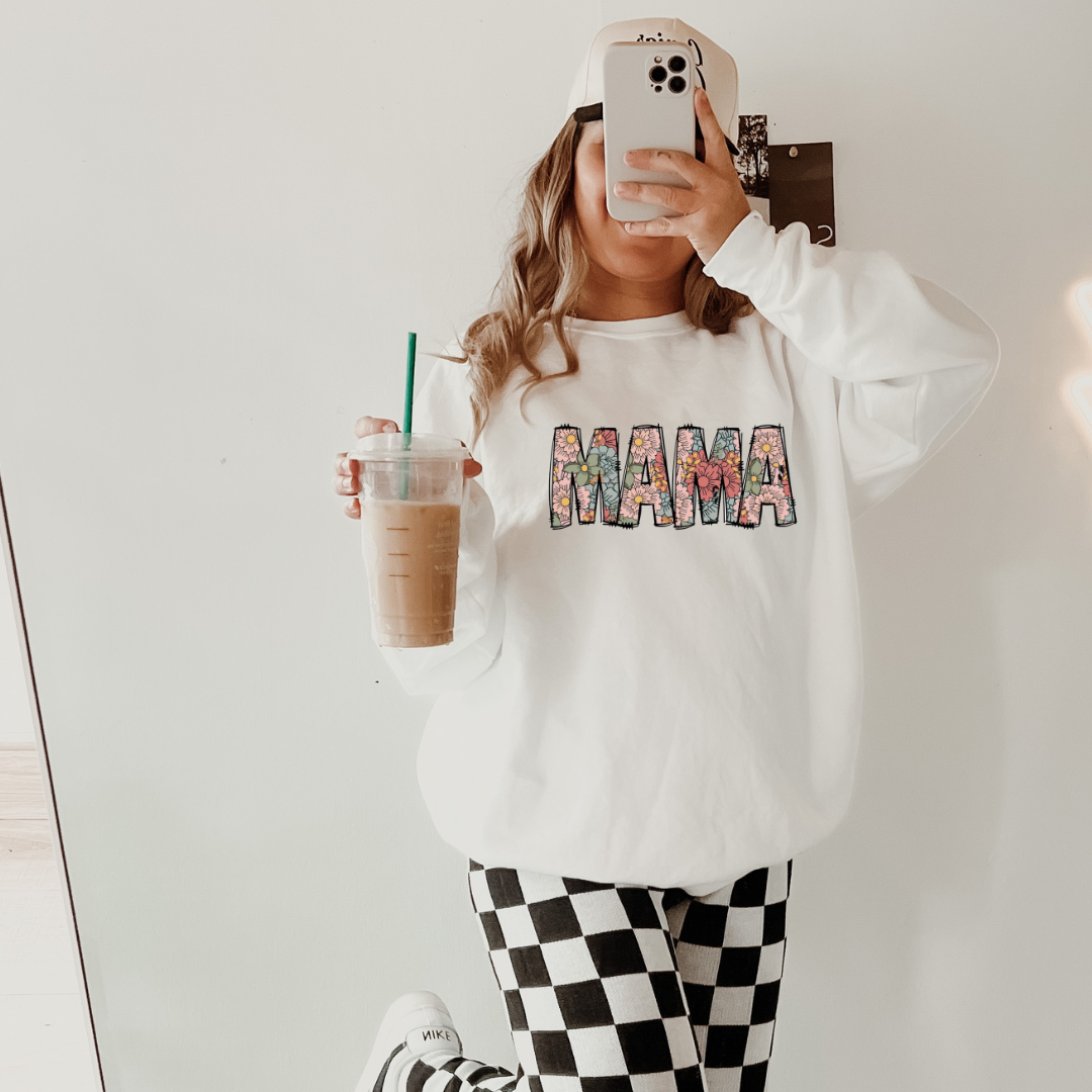 Retro Checkered Mama Crewneck