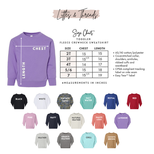 Embroidered Boys Of Fall Toddler Crewneck