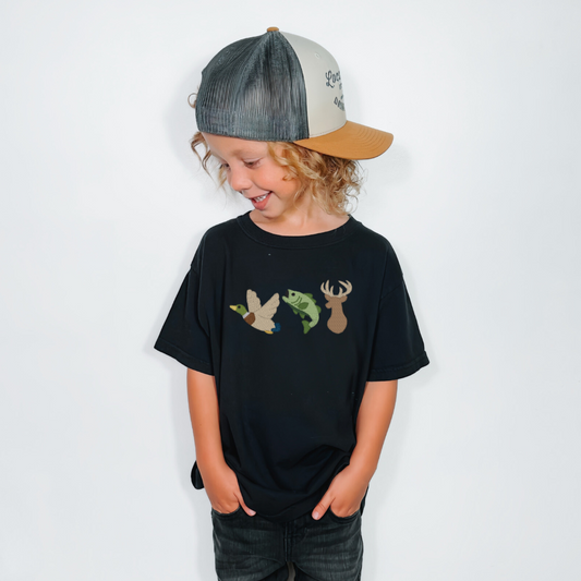 Embroidered Hunting Sketch Toddler Tee