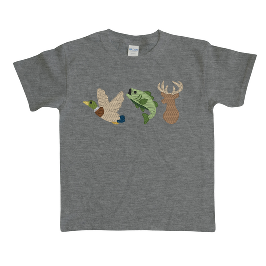 Embroidered Hunting Sketch Toddler Tee