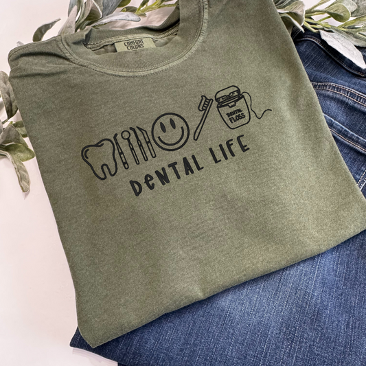 Custom Embroidered Dental Icons Tee