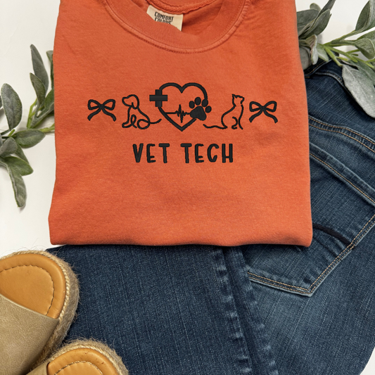 Custom Embroidered Vet Tech Tee