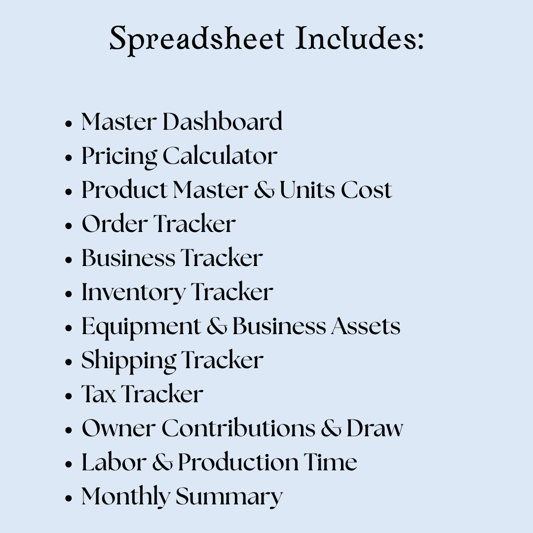 All In One Embroidery Speadsheet