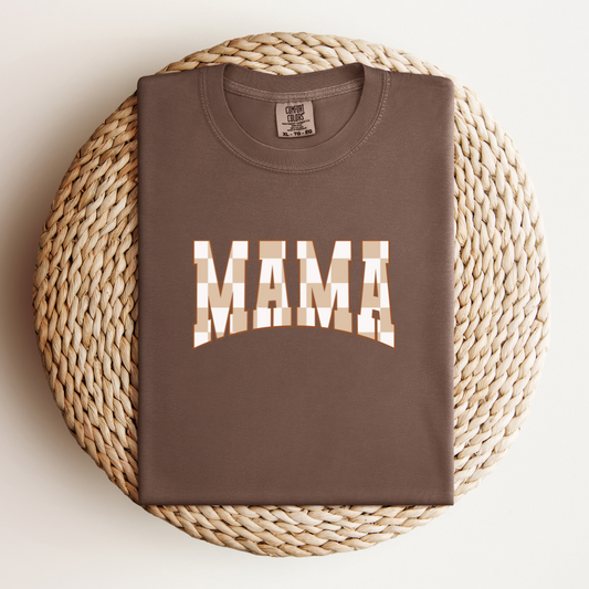 Espresso Checkered Mama Tee