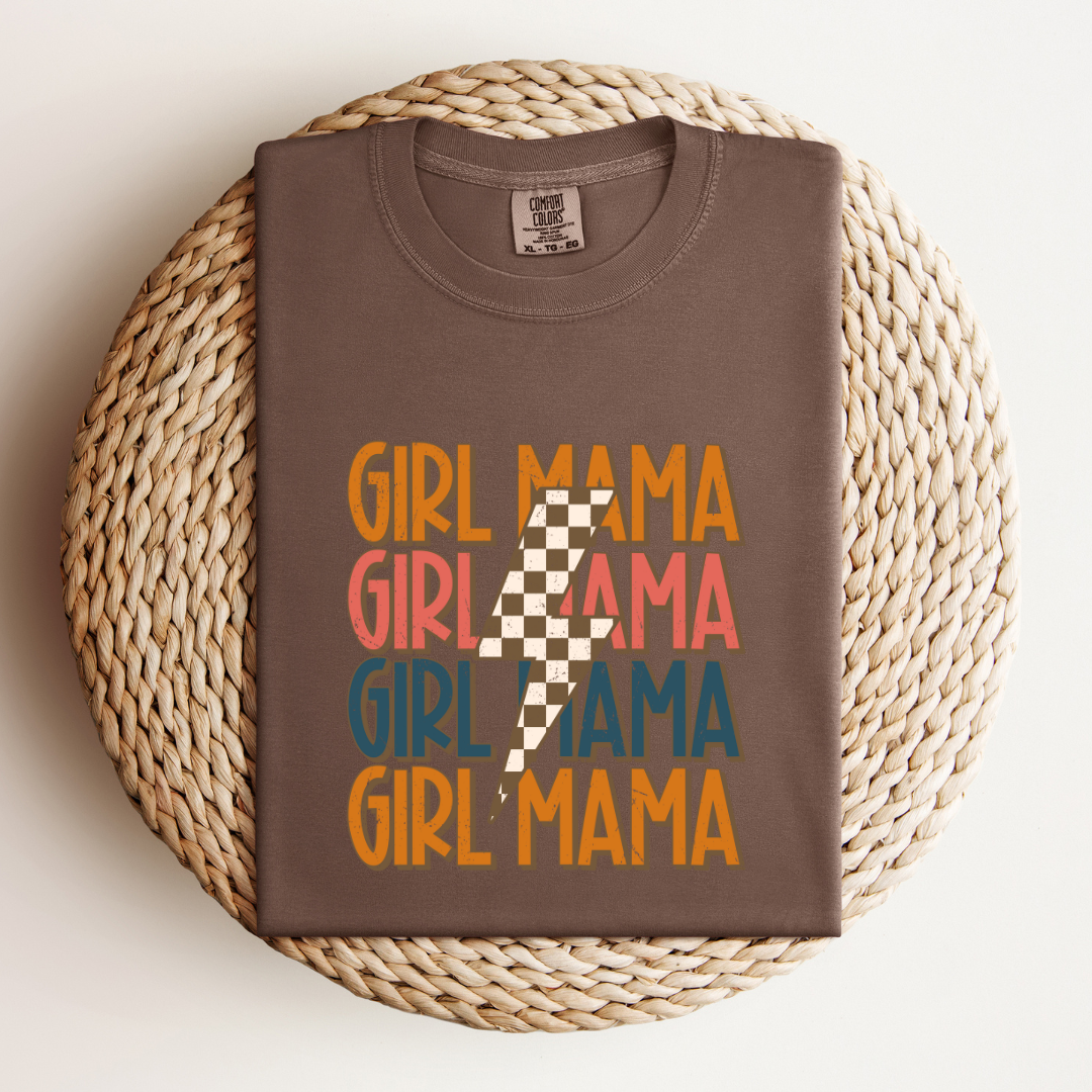 Destressed Girl Mama Bolted Tee