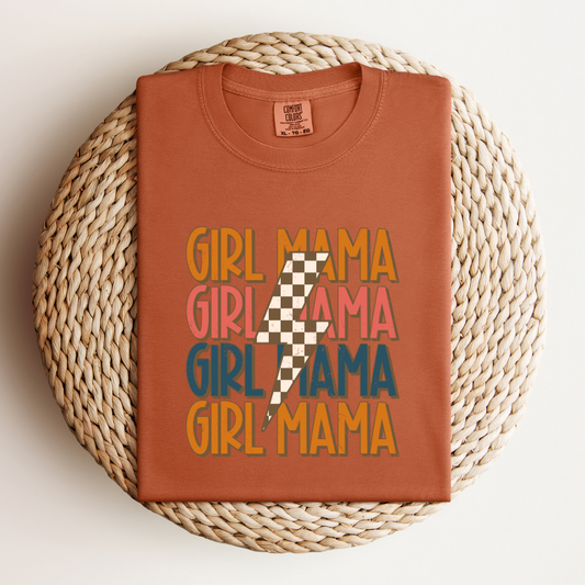 Destressed Girl Mama Bolted Tee