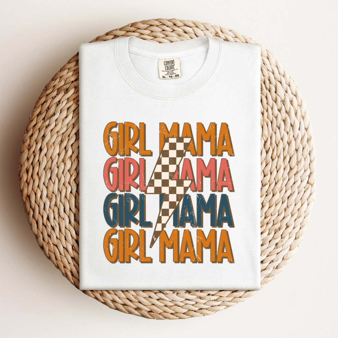 Destressed Girl Mama Bolted Tee