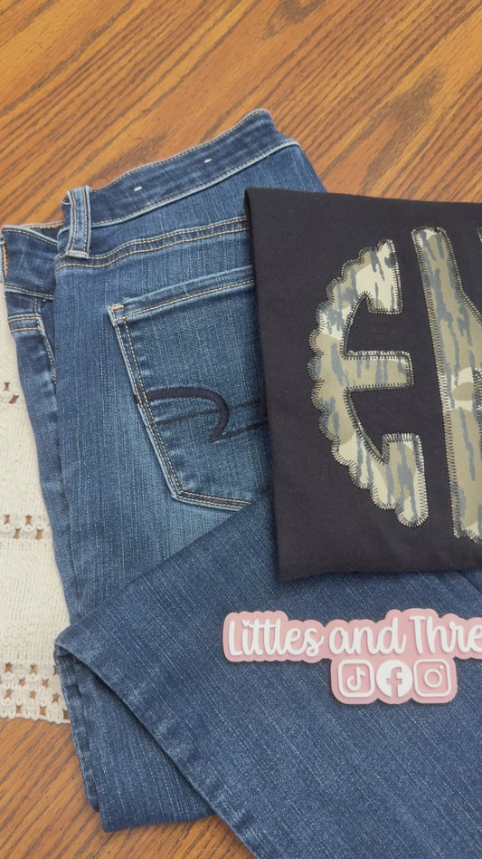 Custom Embroidered Camo Monogram