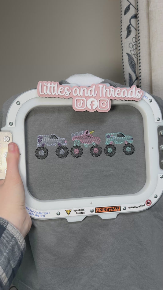 RTS- Monster Truck Girly Trio Tee